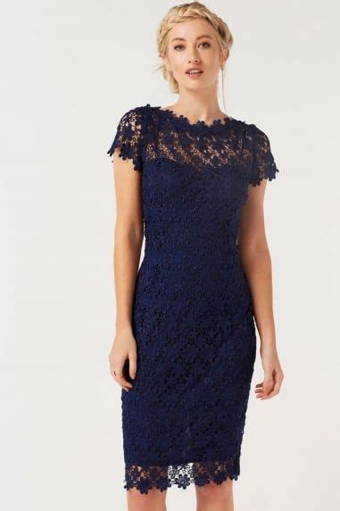 navy crochet dresses with sleeves